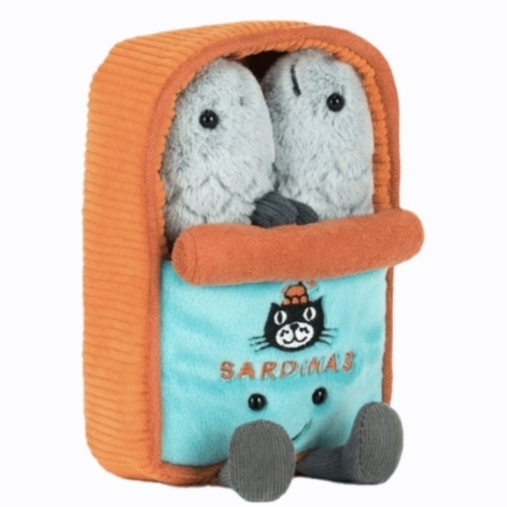 Jellycat Amuseables Sardine Tin 6.7x4.3x2" Soft & Plush BNWT Authentic - Picture 2 of 4